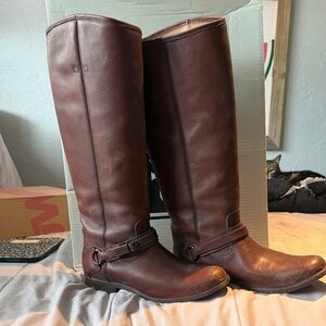 Frye Black Leather Riding Boots
